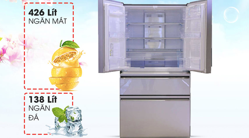 Tủ lạnh Mitsubishi Electric Inverter 555 lít MR-LX68EM-GSL - Hàng chính hãng