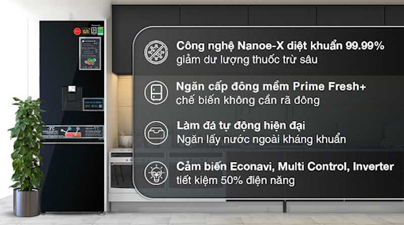 Tủ lạnh Panasonic Inverter 325 lít NR-BC361VGMV - Hàng chính hãng