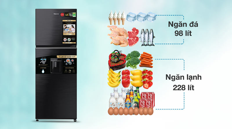 Tủ lạnh Panasonic Inverter 326 lít NR-TL351GVKV  - Hàng chính hãng