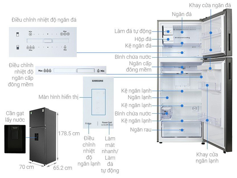 Tủ lạnh Samsung Inverter RT42CG6584B1SV 406 lít - Hàng chính hãng