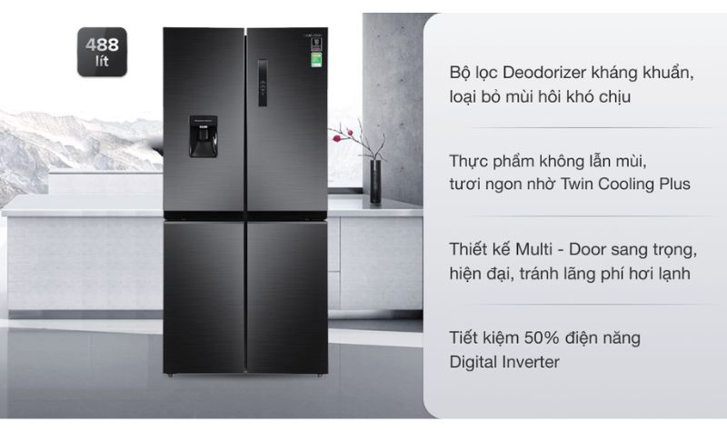Tủ lạnh Samsung Inverter 488 lít RF48A4010B4/SV - Hàng chính hãng
