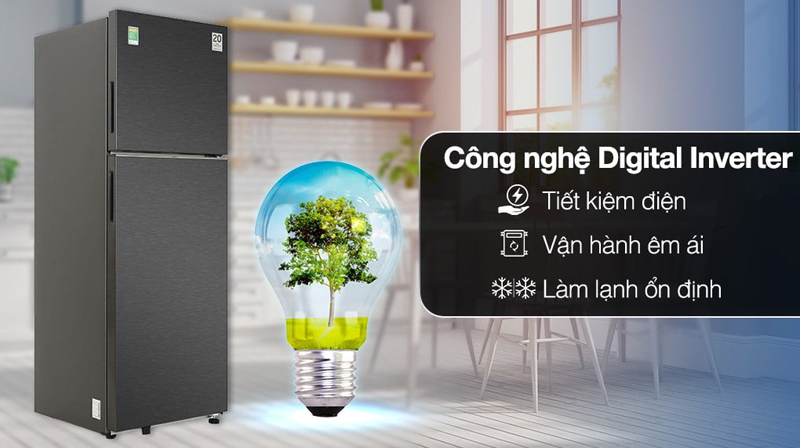 Công nghệ Digital Inverter giúp tủ lạnh vận hành êm ái, ổn định, tiết kiệm điện năng