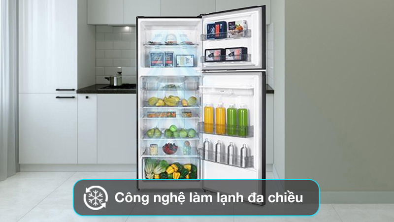 Công nghệ làm lạnh đa chiều nhanh, hơi lạnh tỏa đều khắp tủ