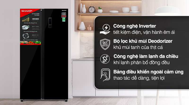 Một số đặc điểm nổi bật của tủ lạnh Sharp Inverter 442 lít SJ-SBX440VG-BK 