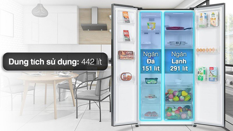 Dung tích lớn đáp ứng nhu cầu bảo quản cho gia đình 4-5 người