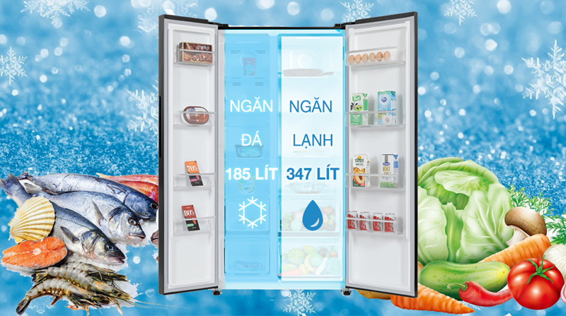 Dung tích lớn đáp ứng nhu cầu bảo quản cho gia đình 4-5 người