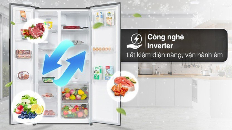 Tủ lạnh Sharp Inverter 442 lít SJ-SBX440V-DS - Hàng chính hãng