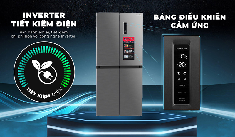 Tủ lạnh Sharp Inverter 362 Lít SJ-FX420V-SL - Hàng chính hãng