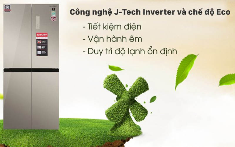 Tủ lạnh Sharp Inverter 362 lít SJ-FX420VG-CH - Hàng chính hãng