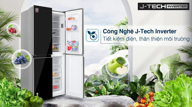 Tủ lạnh Sharp Inverter 401 lít SJ-FXP480VG-BK - Hàng chính hãng