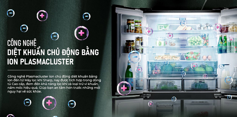 Tủ lạnh Sharp Inverter 572 lít SJ-FXP640VG - Hàng chính hãng