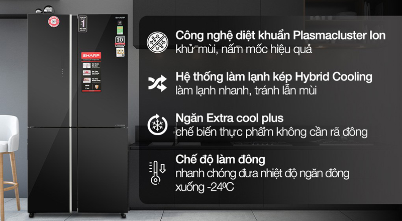 Tủ lạnh Sharp Inverter 572 lít SJ-FXP640VG - Hàng chính hãng