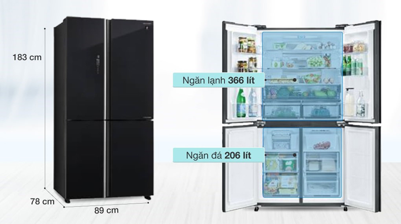 Tủ lạnh Sharp Inverter 572 lít SJ-FXP640VG - Hàng chính hãng