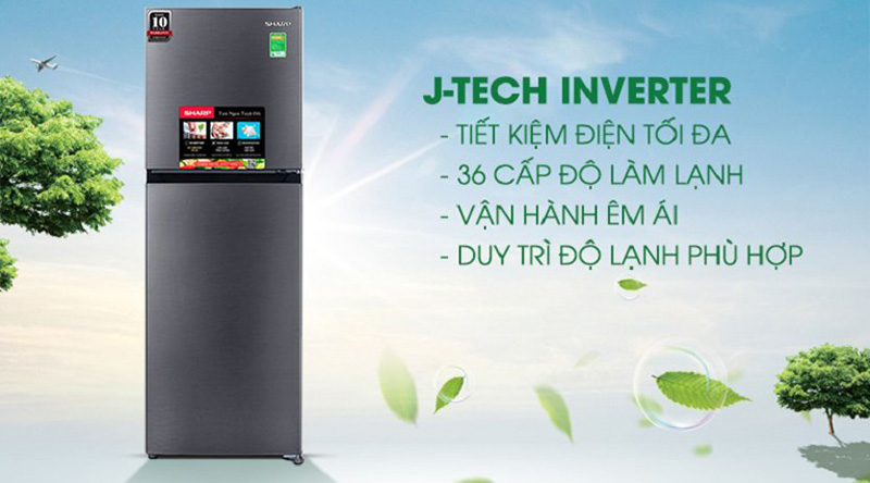 Tủ lạnh Sharp Inverter 215 lít SJ-X215V-SL - Hàng chính hãng