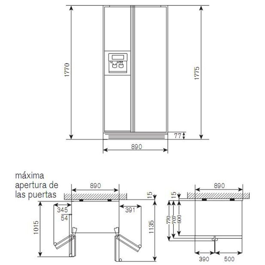 Tủ lạnh side by side Fagor FQ-890XM - Hàng chính hãng