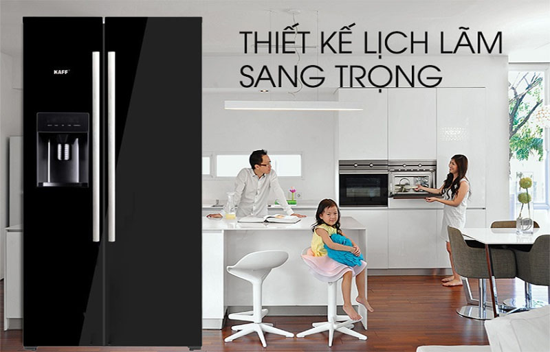 Tủ lạnh side by side Kaff KF-SBS600GLASS
