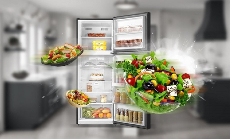 Công nghệ Air Fall Cooling giúp bảo quản thực phẩm tươi ngon đồng đều