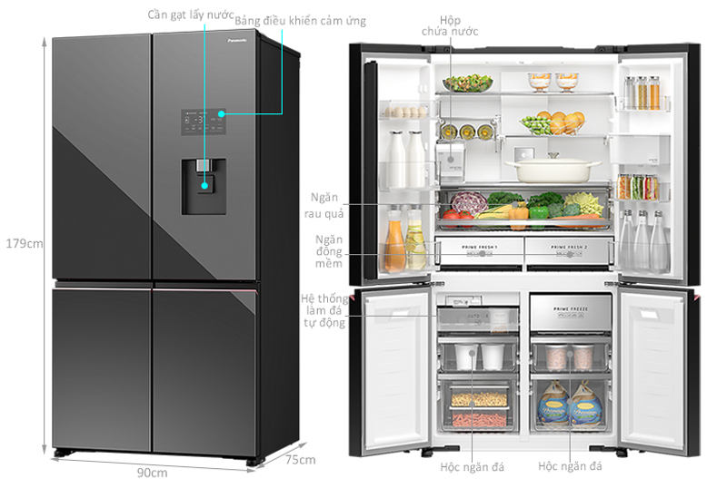 Tủ lạnh Panasonic Inverter 621 lít NR-XY680YMMV - Hàng chính hãng