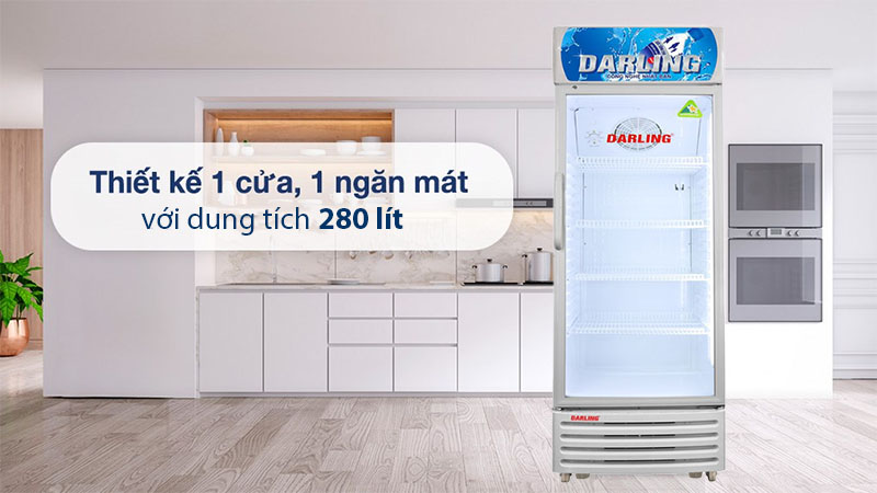 Tủ mát 1 cánh 280 lít Darling DL-2800A - Hàng chính hãng