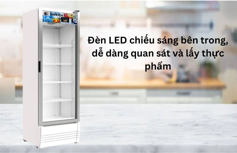 Tủ mát 1 cánh kính Sanden Intercool SPD-0400P - Hàng chính hãng