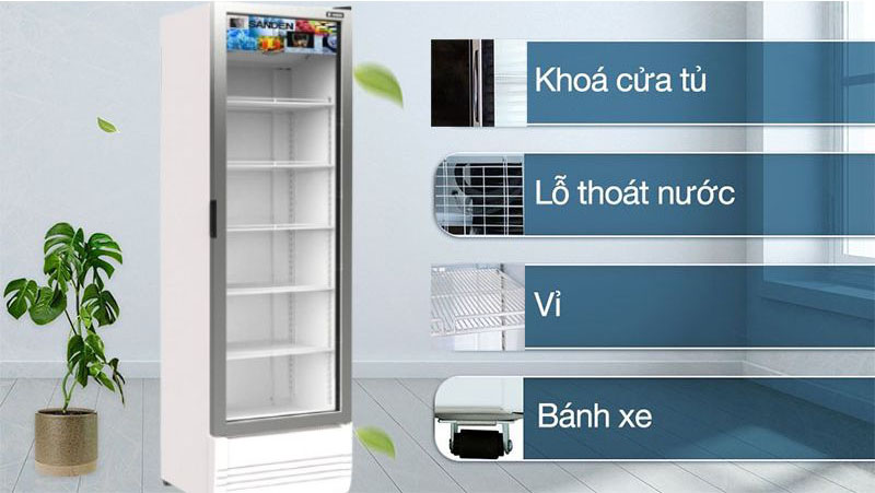 Tủ mát 1 cánh kính Sanden Intercool SPD-0500P - Hàng chính hãng