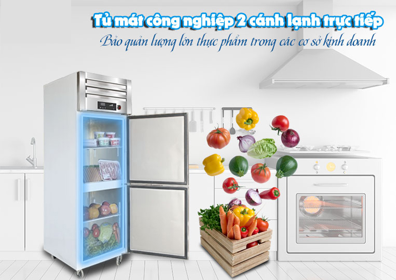 Dung tích lên đến 500L, bảo quản được lượng lớn thực phẩm