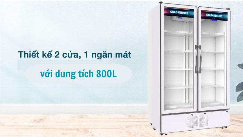 Tủ mát 2 cánh kính Sanden SPD-1000P - Hàng chính hãng