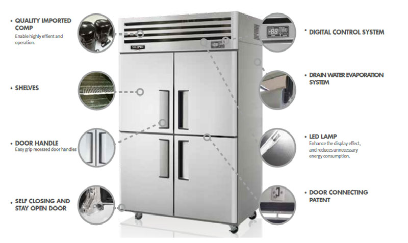 Tủ mát 4 cánh Skipio SRT45-4 - Hàng chính hãng