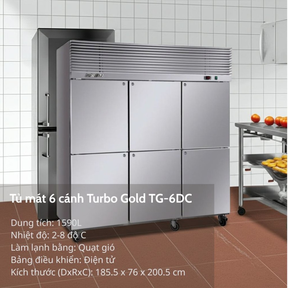 Tủ mát đứng 6 cánh Turbo Gold TG-6DC - Hàng chính hãng