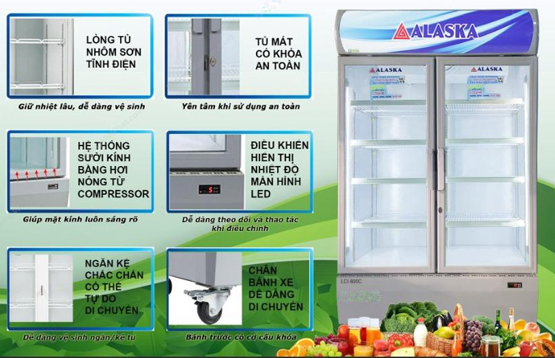 Tủ mát Alaska inverter 800 lít LCI-800C - Hàng chính hãng