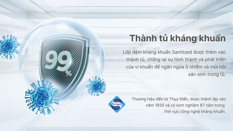 Tính năng kháng khuẩn của Tủ mát Aqua 215 lít AQS-AF340N