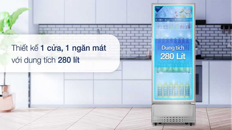 Tủ mát Aqua 280 lít AQS-AF400N - Hàng chính hãng