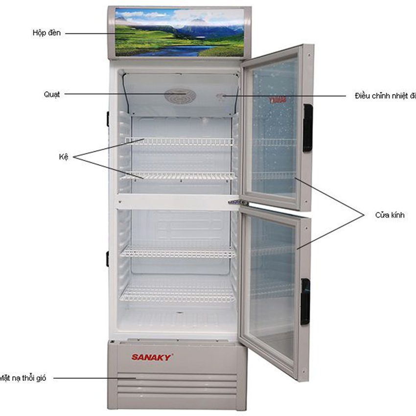 Tủ mát 2 cánh Inverter Sanaky VH-358W3 - Hàng chính hãng