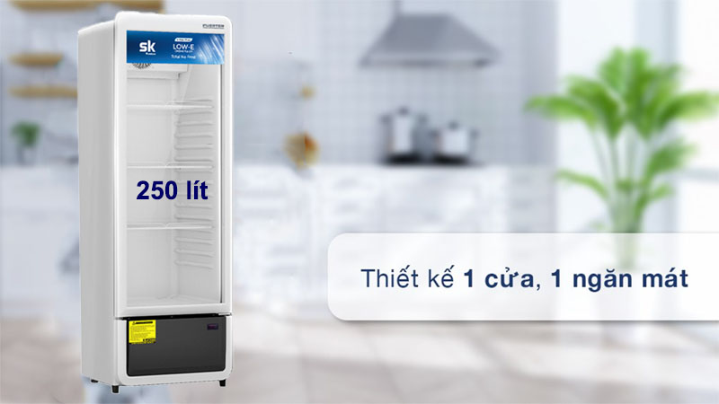 Thiết kế và dung tích của Tủ mát Inverter Sumikura SKSC-250I/IC