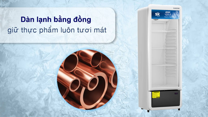 Chất liệu dàn lạnh của Tủ mát Inverter Sumikura SKSC-250I/IC