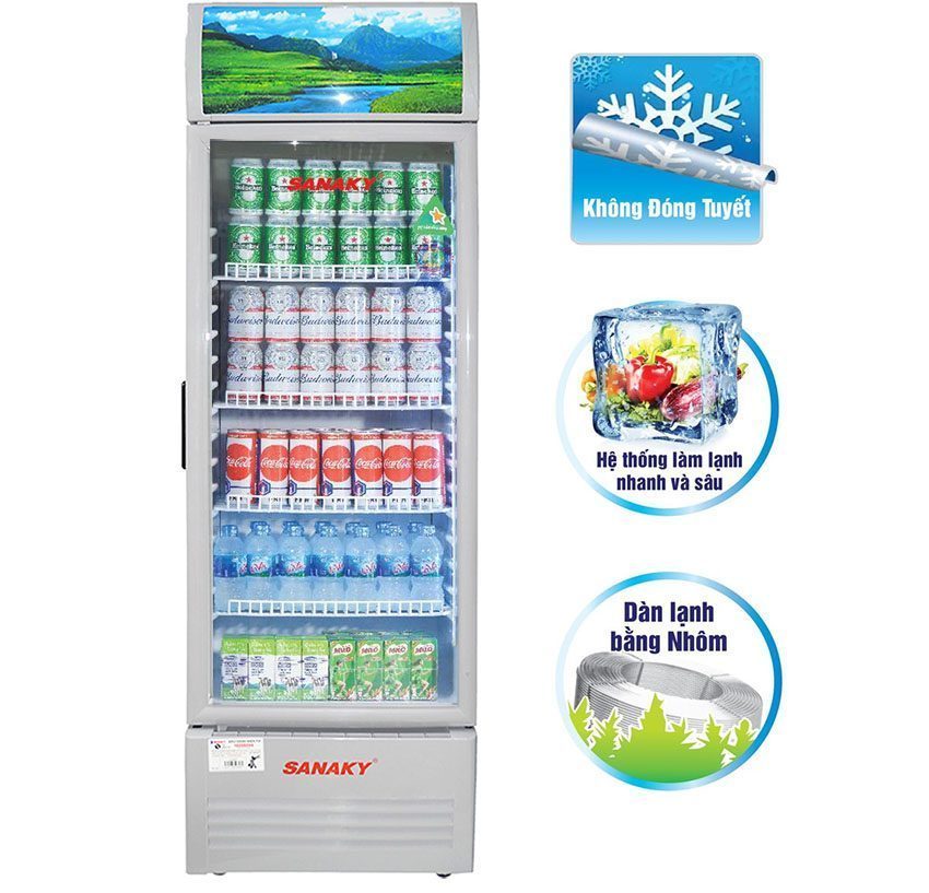 Chất liệu và ưu điểm của Tủ mát Sanaky 340 lít VH-408KL