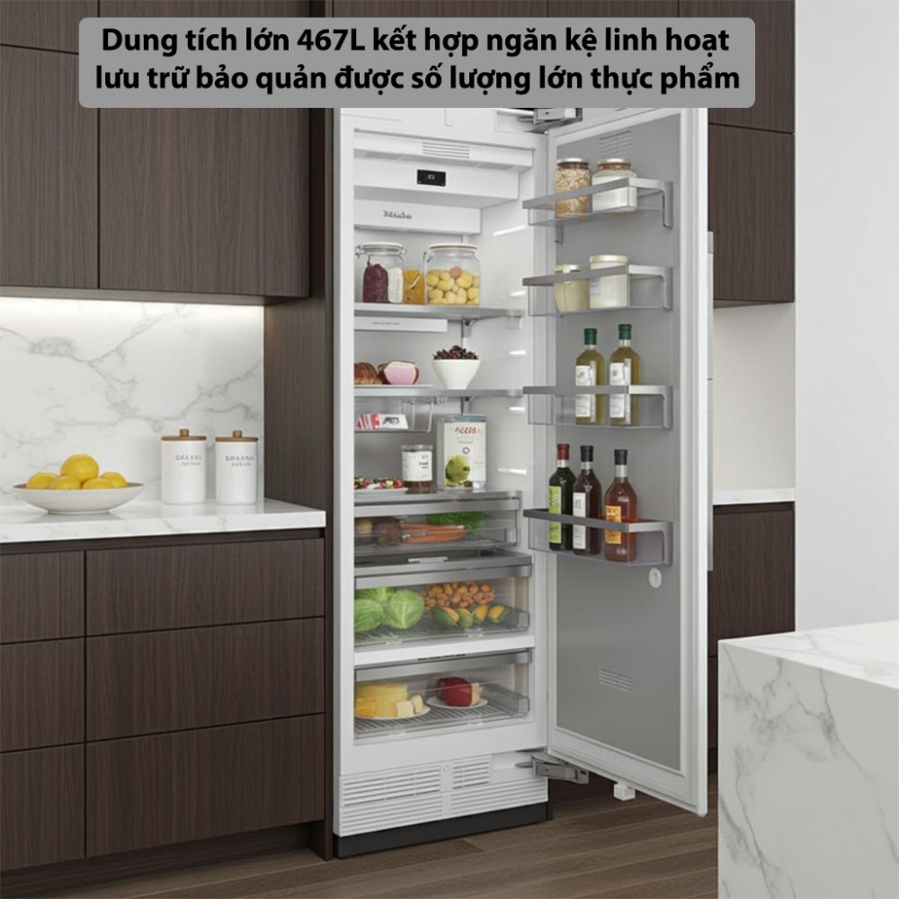 Tủ mát âm tủ Miele MasterCool K-2802-VI dung tích lớn phù hợp gia đình đông người
