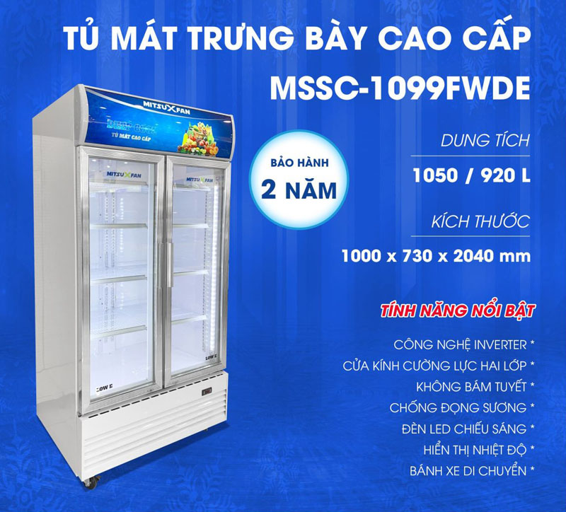 Tủ mát cánh kính MitsuXfan MSSC-1099FWDE - Hàng chính hãng