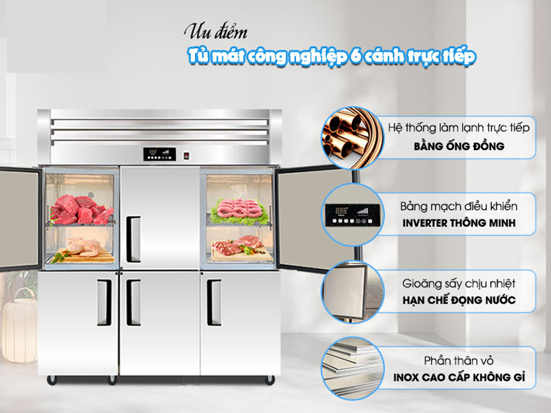 Tủ mát công nghiệp 6 cánh Fushima FSM-TM6C - Hàng chính hãng
