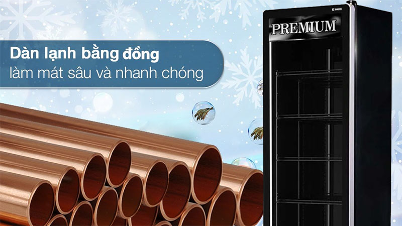 Chất liệu dàn lạnh của Tủ mát cửa kính Inverter Sanden SPB-0500P Premium