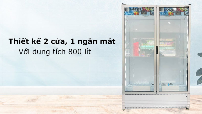 Tủ mát cửa kính Inverter Sanden SPB-1000 - Hàng chính hãng
