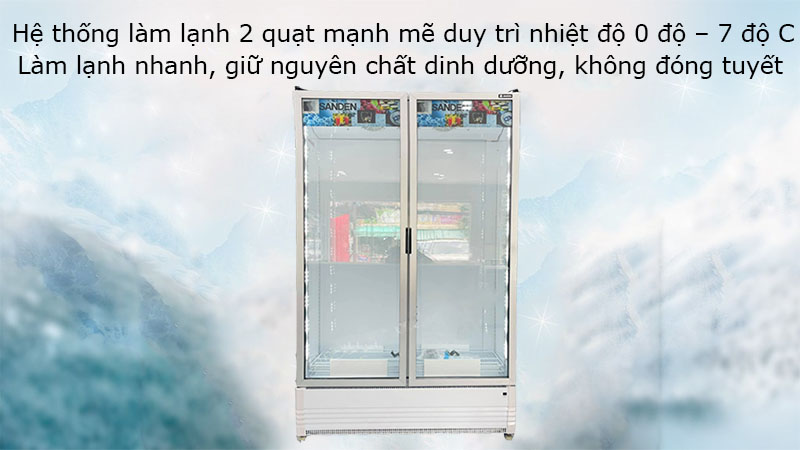 Tủ mát cửa kính Inverter Sanden SPB-1000 - Hàng chính hãng