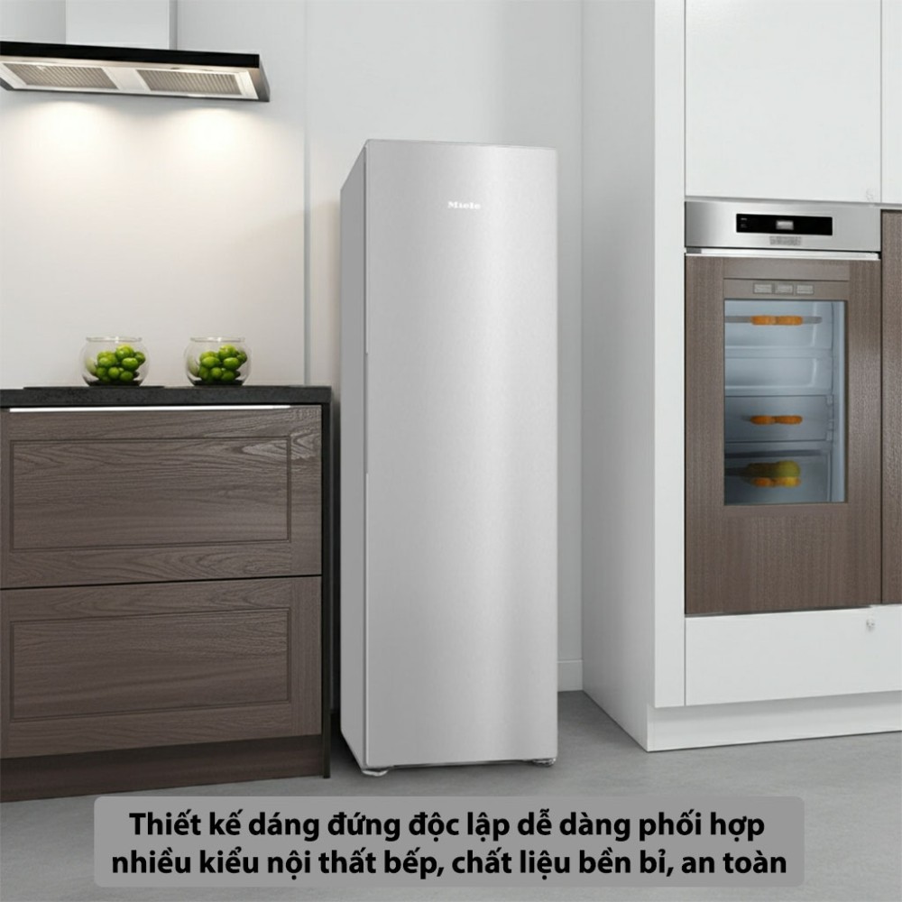 Tủ mát độc lập Miele KS-4383DD thiết kế dáng đứng hiện đại, chất liệu bền bỉ