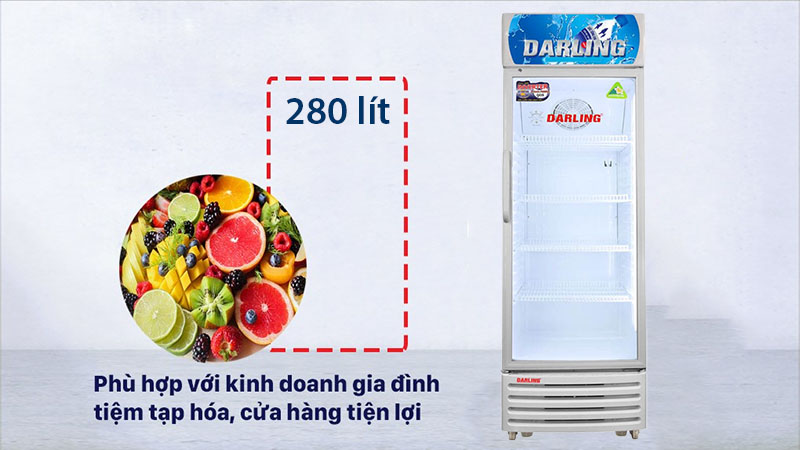 Tủ mát đứng 1 cánh Inverter Darling DL-2800A3 - Hàng chính hãng