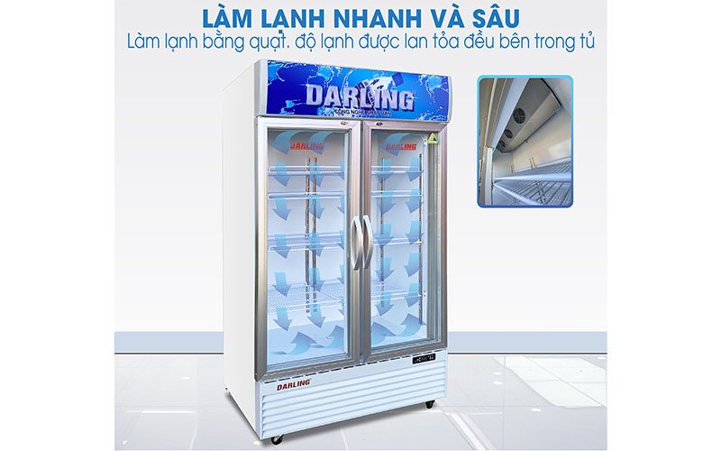 Tủ mát đứng 2 cánh 630 lít Darling DL-7000A2 - Hàng chính hãng