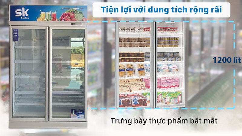 Tủ mát đứng Sumikura SKSC-1200HW2 - Hàng chính hãng