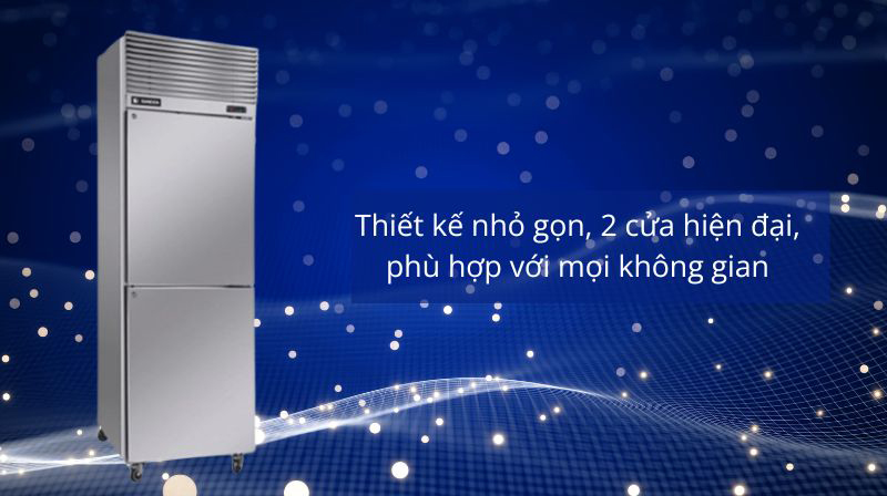 Tủ mát 2 cánh inox đứng Sanden SRC-0613 - Hàng chính hãng