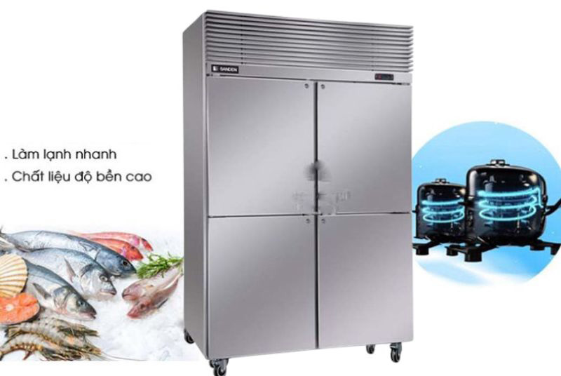 Tủ mát 4 cánh inox Sanden SRC-1233 - Hàng chính hãng