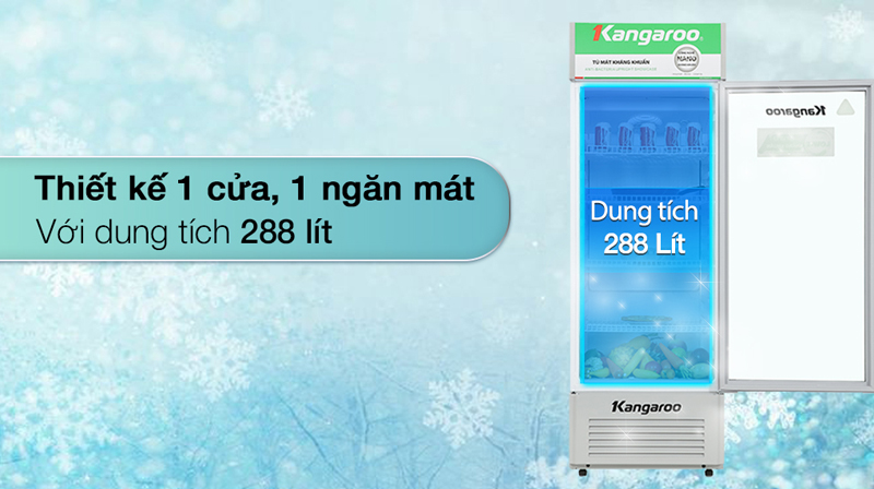 Tủ mát kháng khuẩn Kangaroo 288 lít KG359AT - Hàng chính hãng