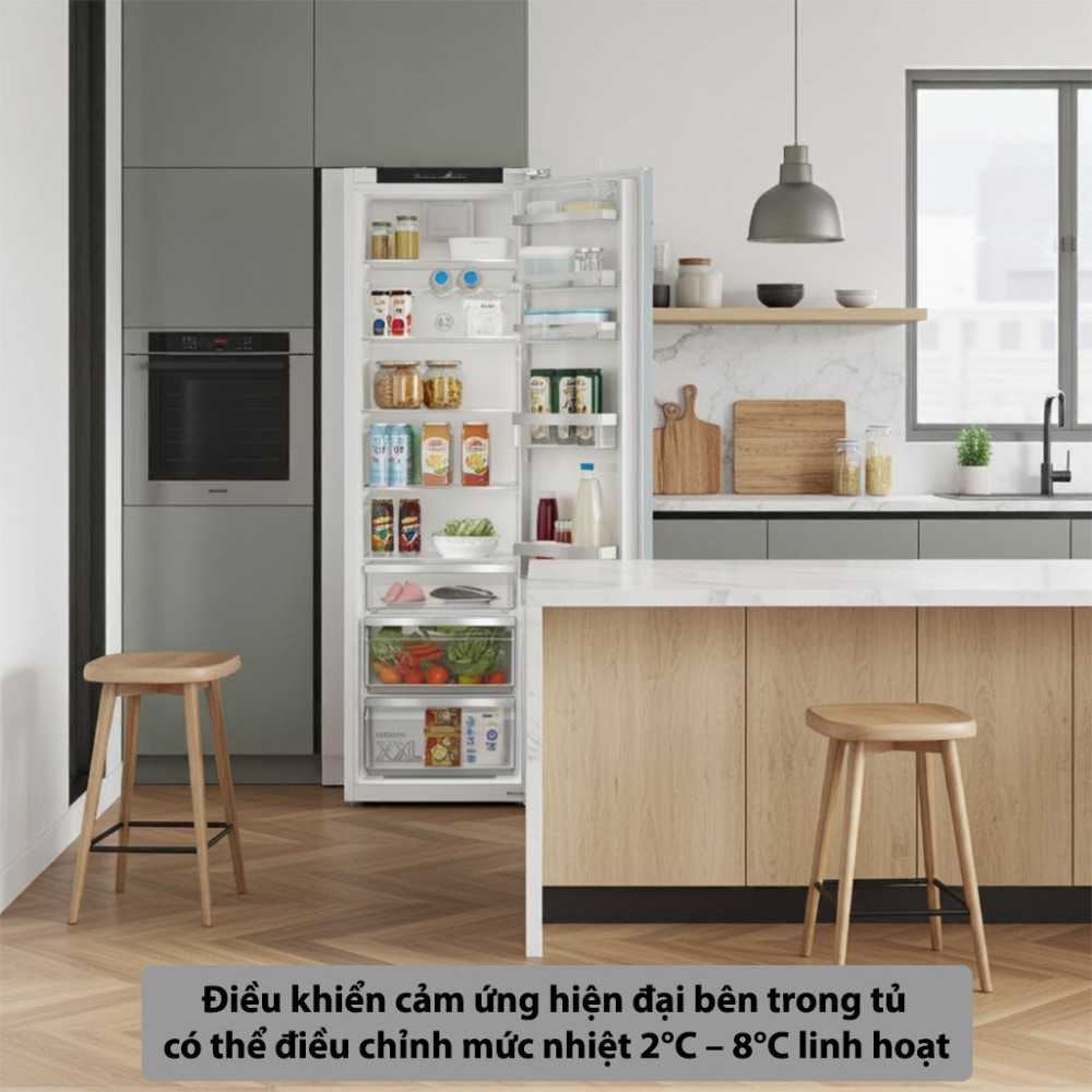 Tủ mát âm tủ Bosch KIR81ADD0 Serie 6 310 Lít bảng điều khiển cảm ứng hiện đại